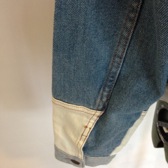Wild Fable Patchwork Denim Trucker Jacket L NWT - Picture 5 of 7